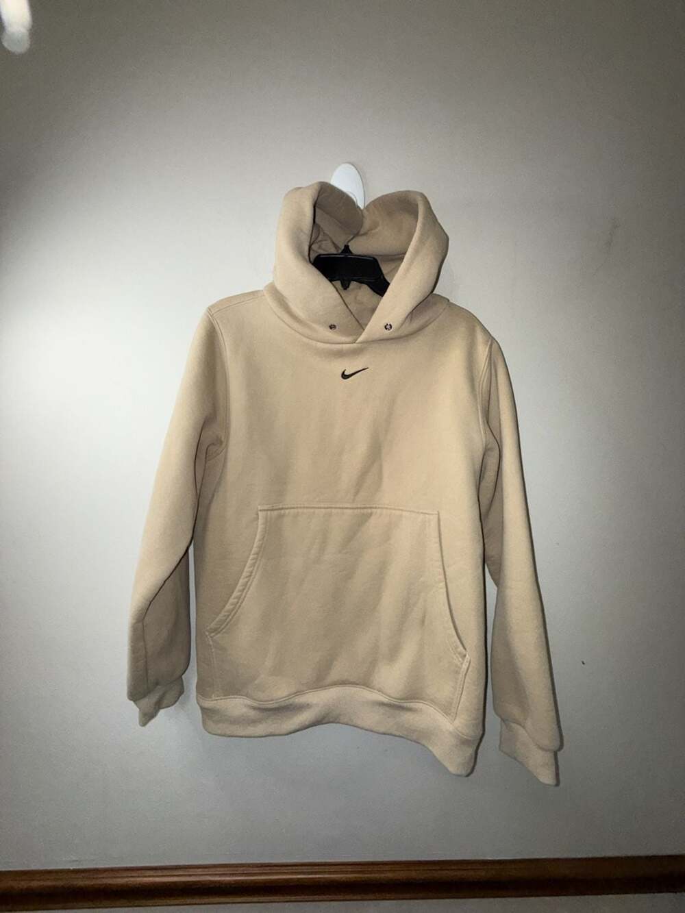 Vintage Nike Center Swoosh Hoodie Tan Medium